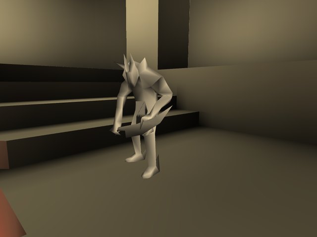 An untextured 3D Quake-format monster